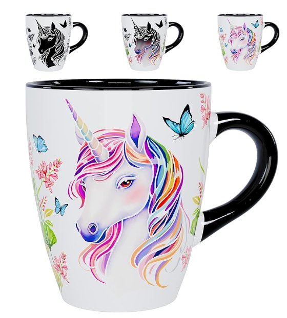 Example product photo of a unicorn-themed mug set